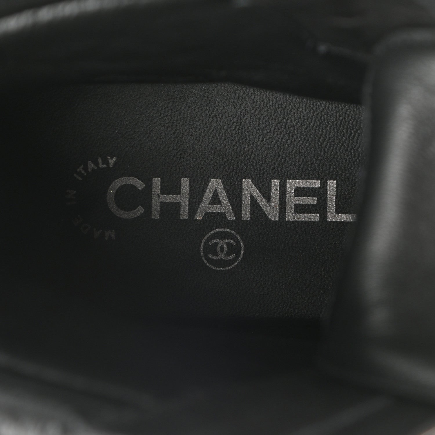 Chanel Calfskin Grosgrain Quilted Lace Up Boots 39 Black Grey 5 of 9