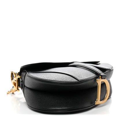 Christian Dior Grained Calfskin Saddle Bag With Strap Black 4 of 10