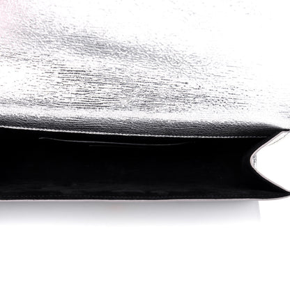 Saint Laurent Textured Metallic Calfskin Classic Monogram Cassandre Clutch Silver 5 of 15