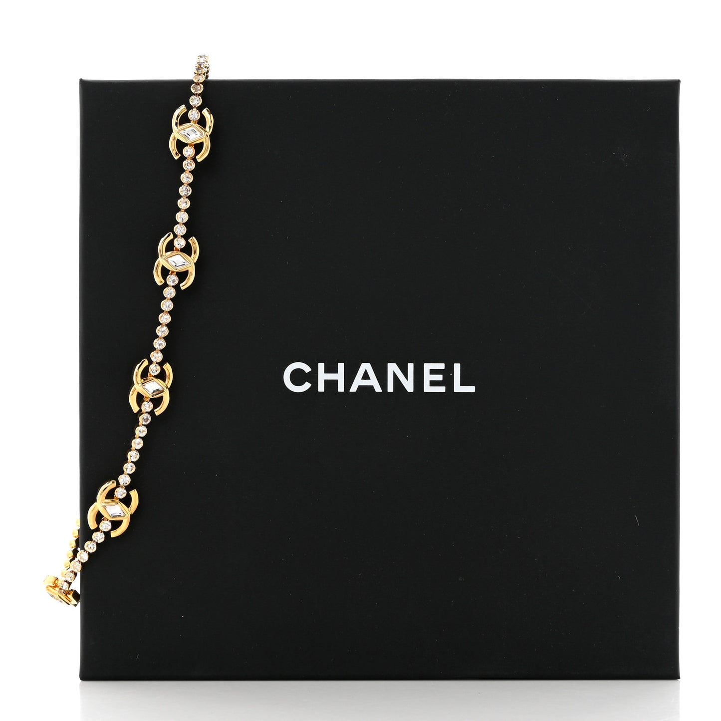 Metal Crystal CC Marquise Choker Gold