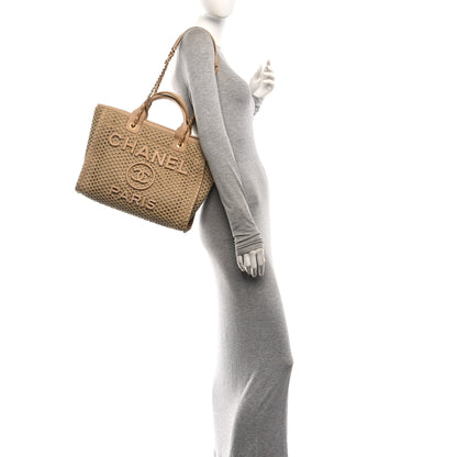 Chanel Straw Suede Calfskin Small Deauville Tote Beige 2 of 12