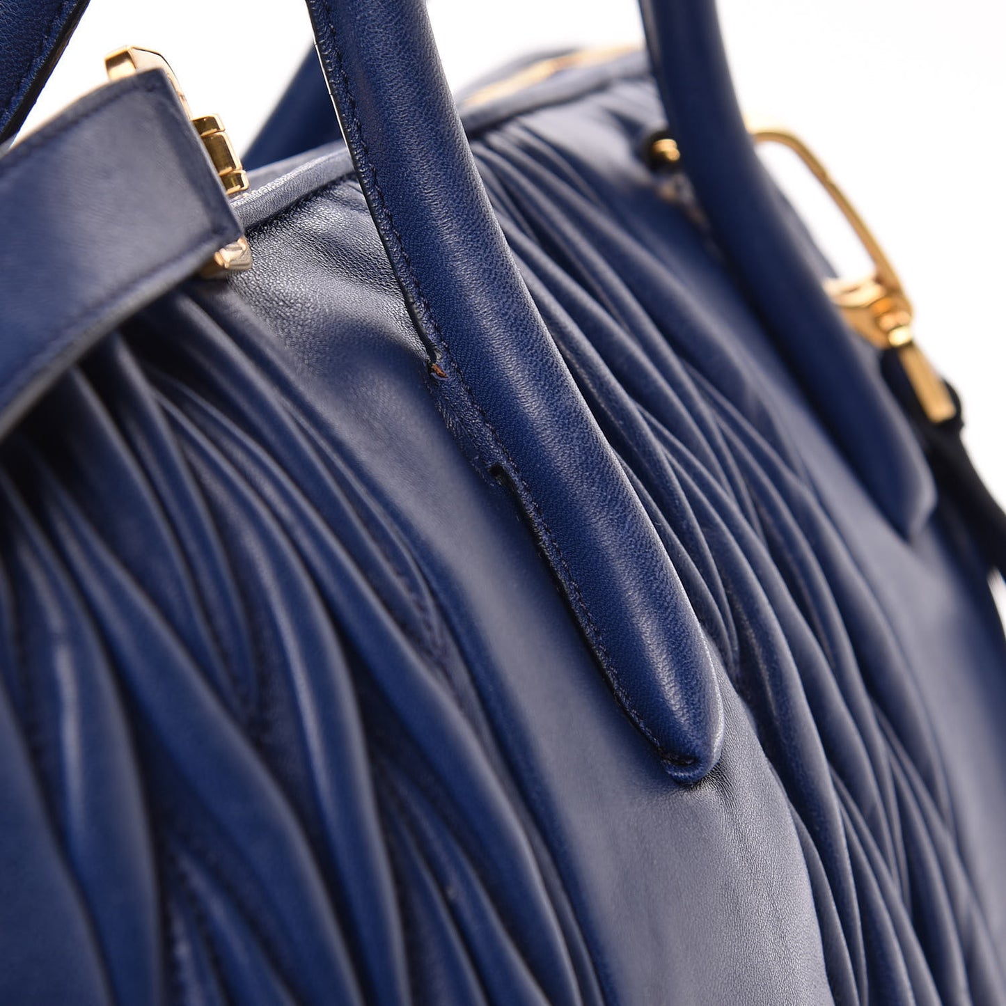 Nappa Matelasse Tote Blue
