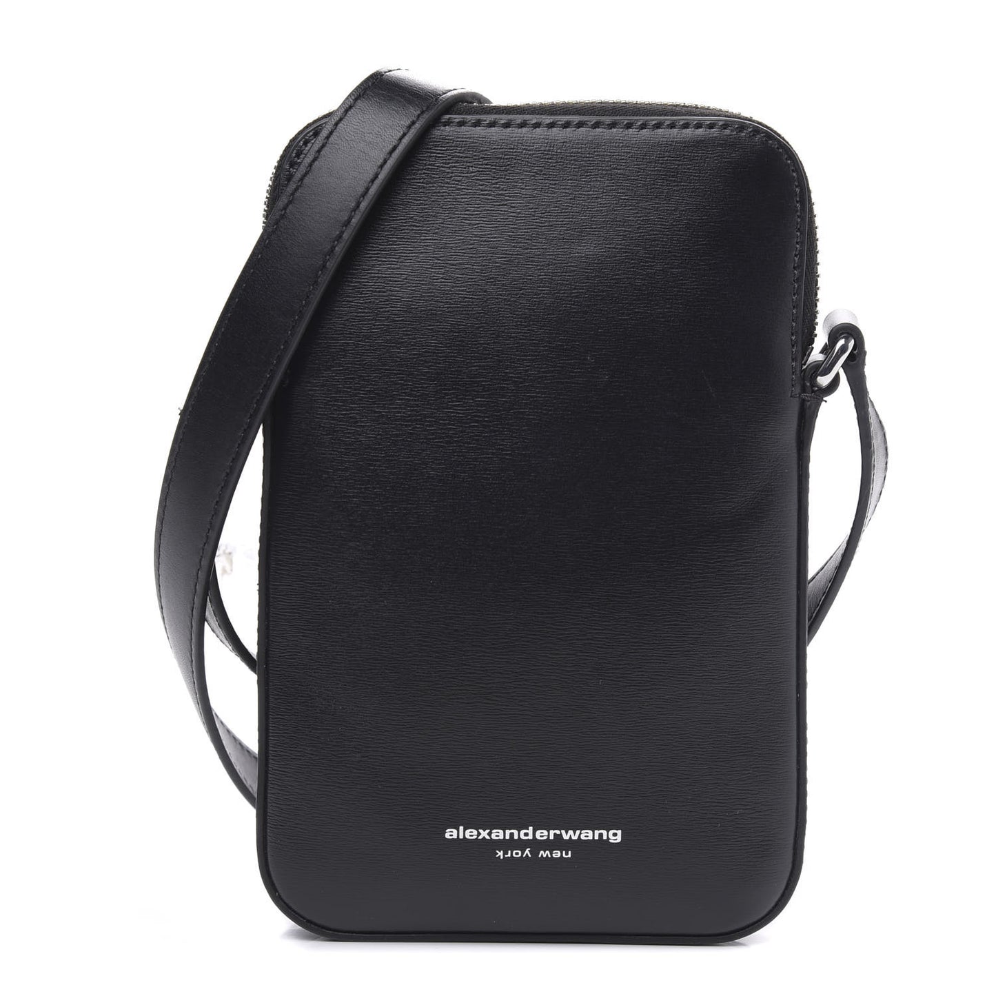 Textured Calfskin Scout Crossbody Pouch Black