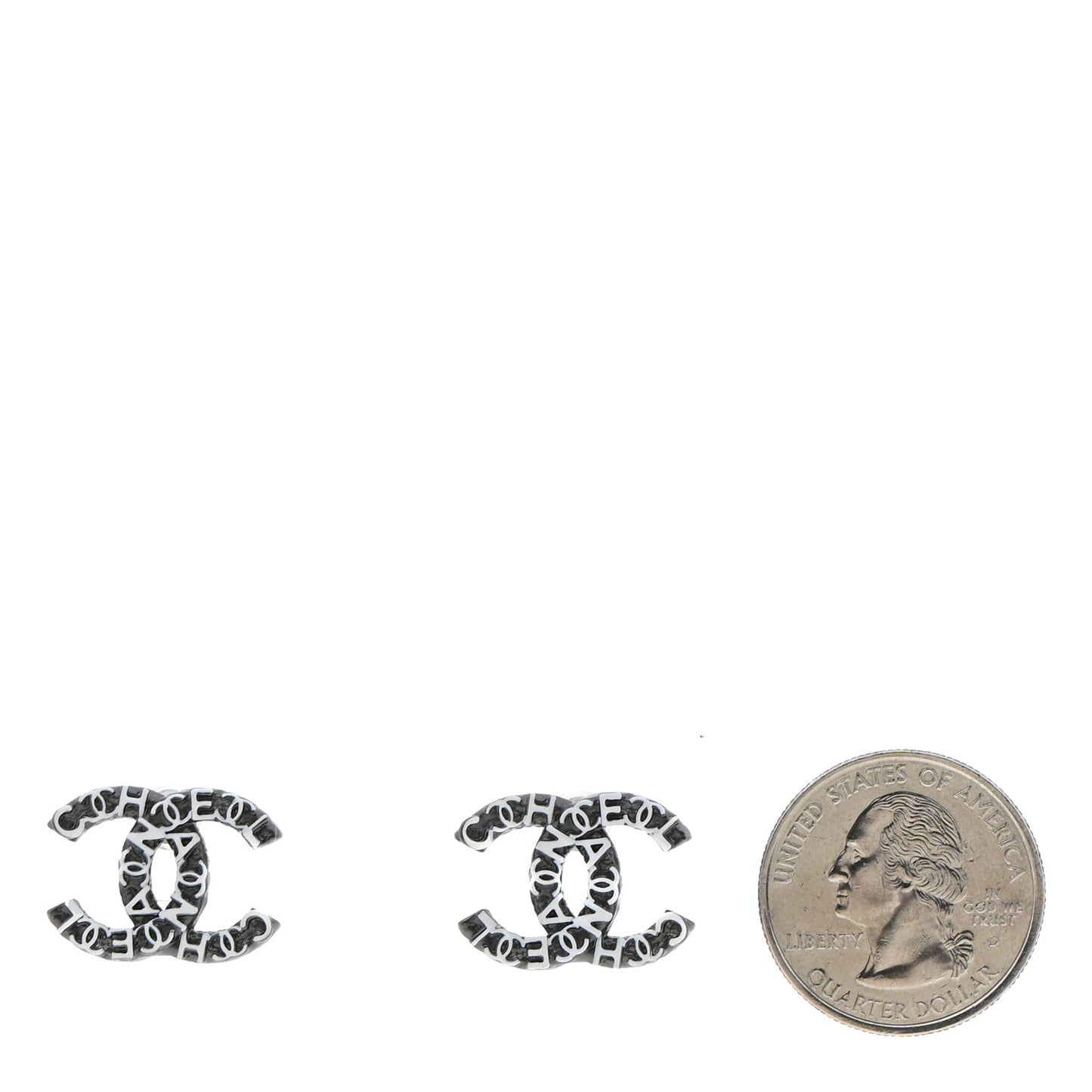 CC Earrings Ruthenium White Silver