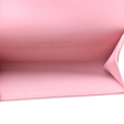 Chanel Caviar Quilted Flap Card Holder Wallet Light Pink 5 of 9