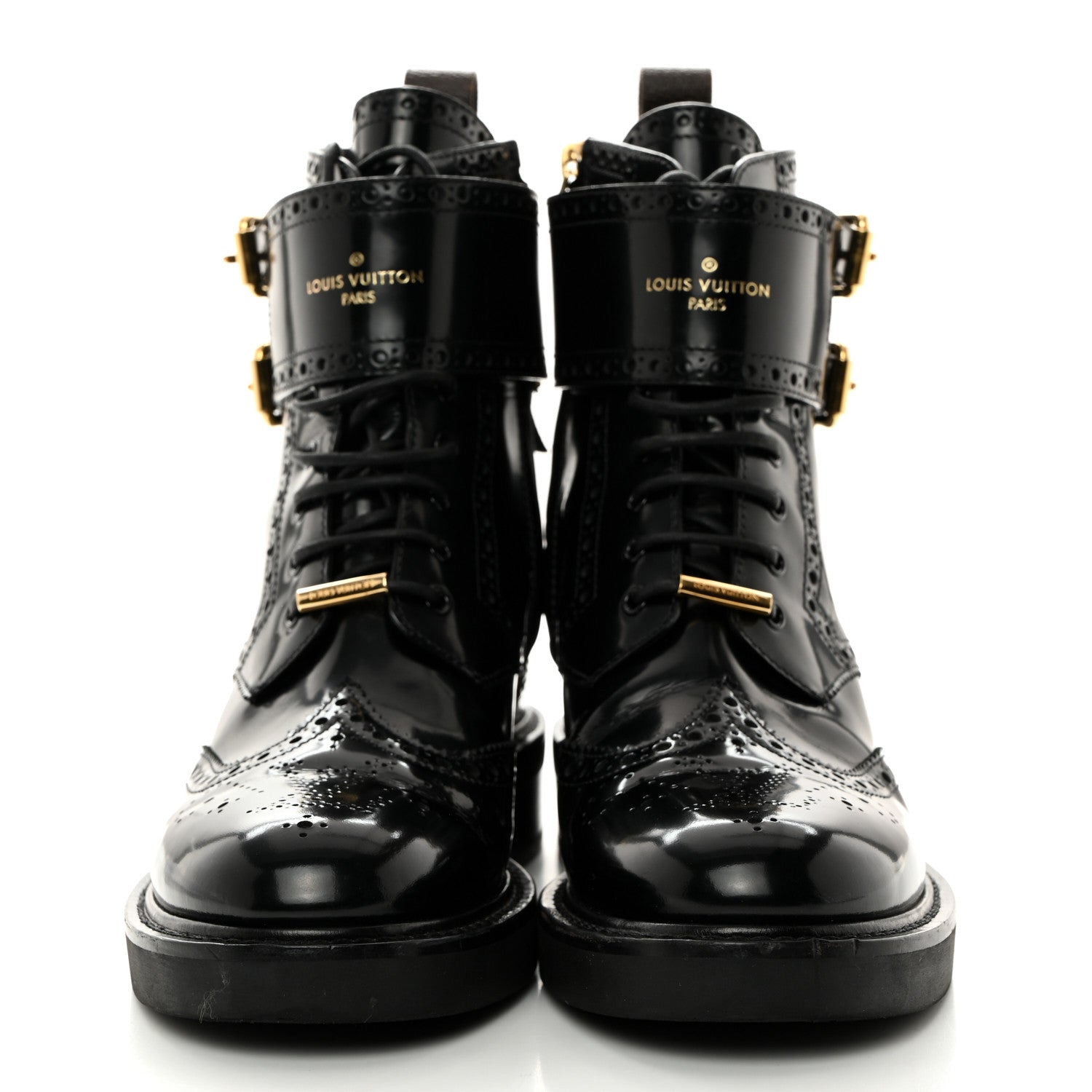 Louis Vuitton Glazed Calfskin Midtown Ankle Boots 37 Black 2 of 8