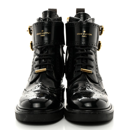 Louis Vuitton Glazed Calfskin Midtown Ankle Boots 37 Black 2 of 8