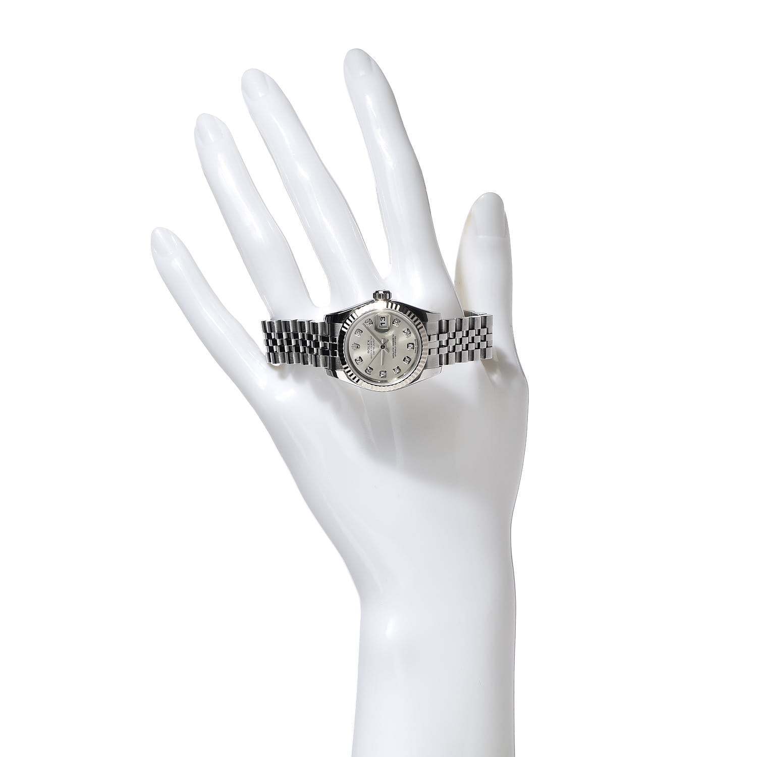 Rolex Stainless Steel 18K White Gold Diamond 26mm Oyster Perpetual Datejust Watch Silver 179174 2 of 7