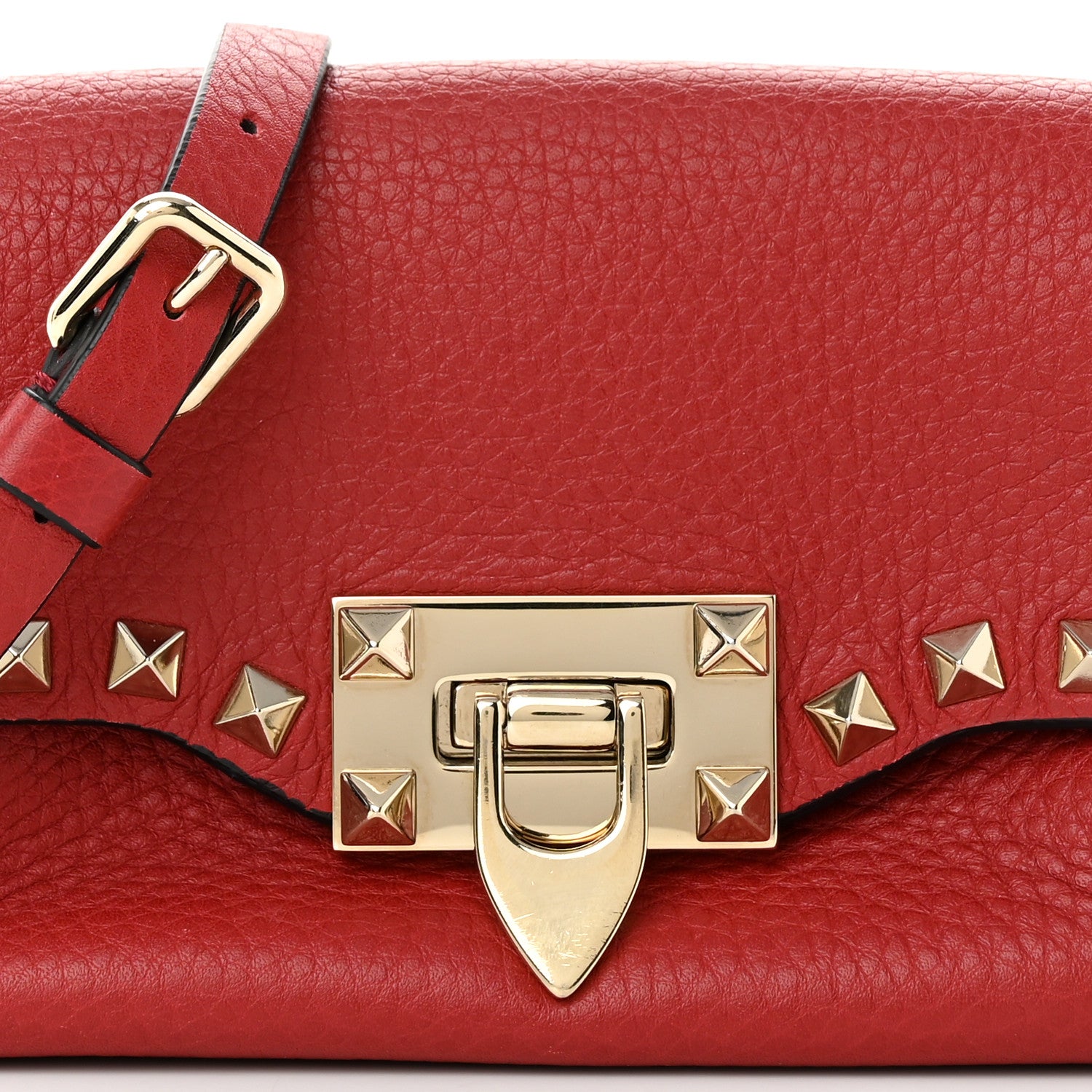 Valentino Garavani Pebbled Calfskin Mini Rockstud Crossbody Bag Rosso Valentino 7 of 9