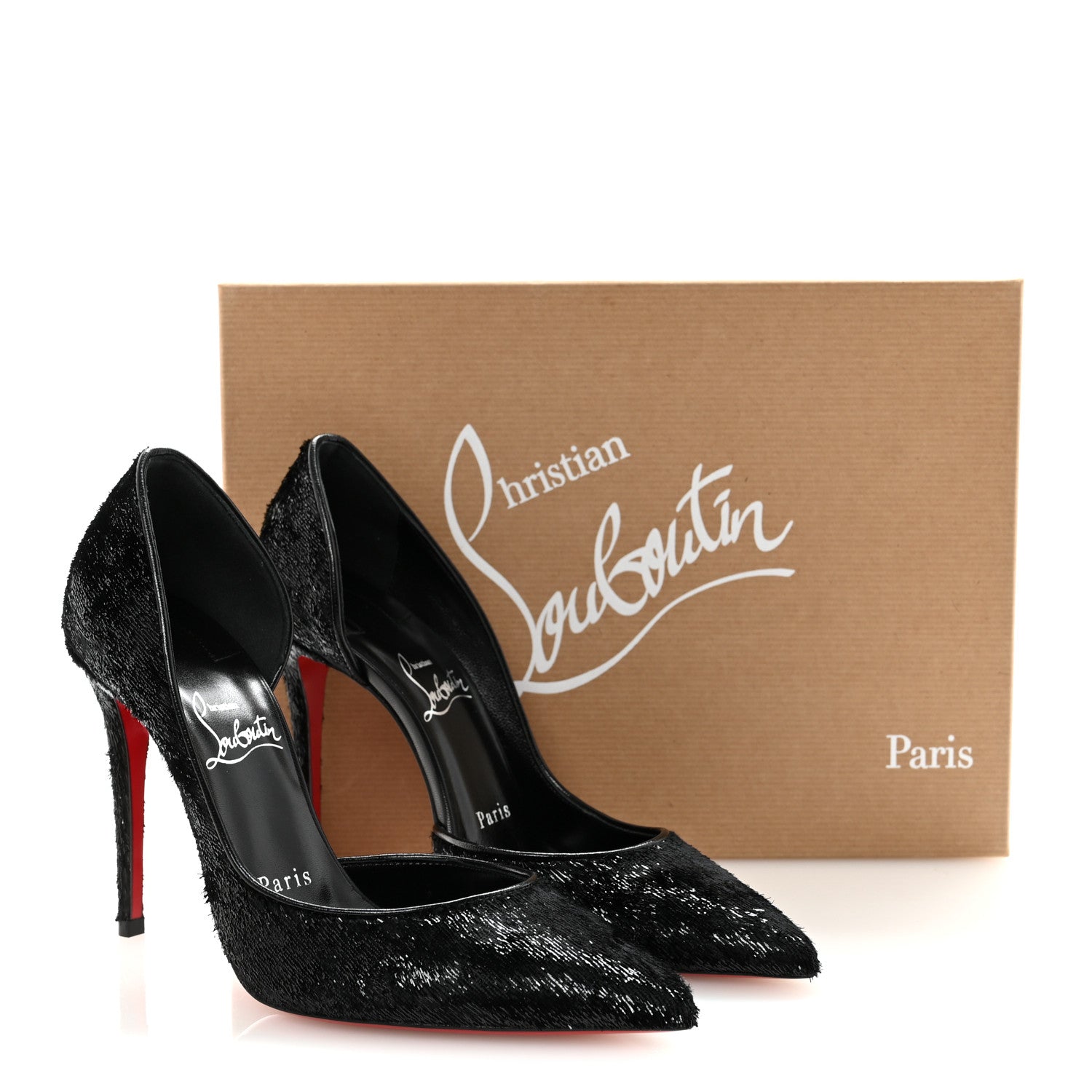 Christian Louboutin Velvet Papillon Iriza 100 Pumps 36 Black 9 of 9