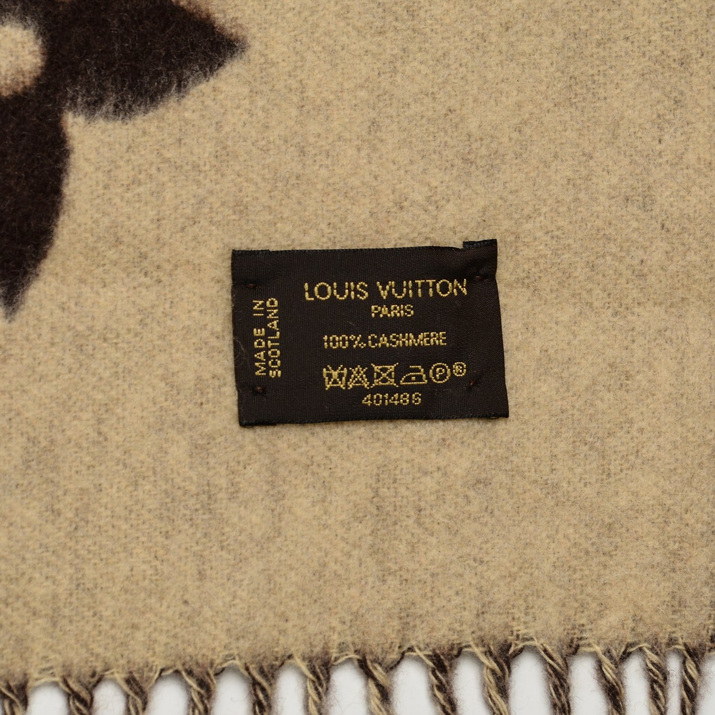 Cashmere Monogram Reykjavik Scarf Brown