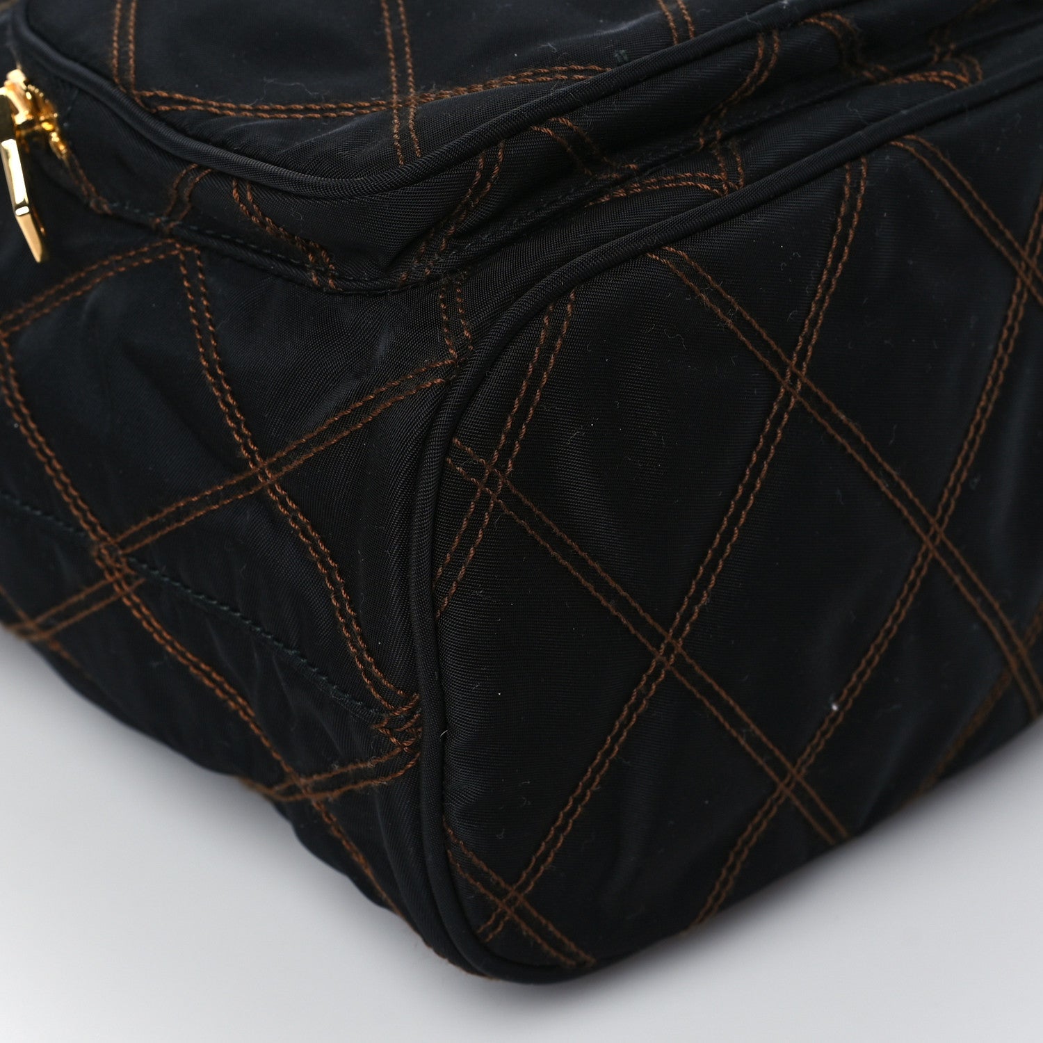 Prada Saffiano Tessuto Nylon Impunturato Quilted Mini Bucket Crossbody Bag Black 8 of 9