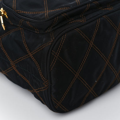 Prada Saffiano Tessuto Nylon Impunturato Quilted Mini Bucket Crossbody Bag Black 8 of 9