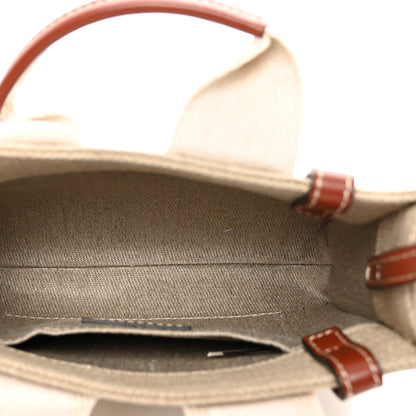 Chloe Cotton Calfskin Mini Woody Ribbon Tote White Brown 5 of 9
