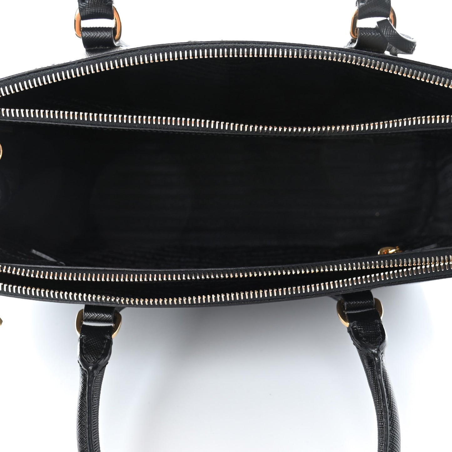 Saffiano Small Galleria Double Zip Tote Black
