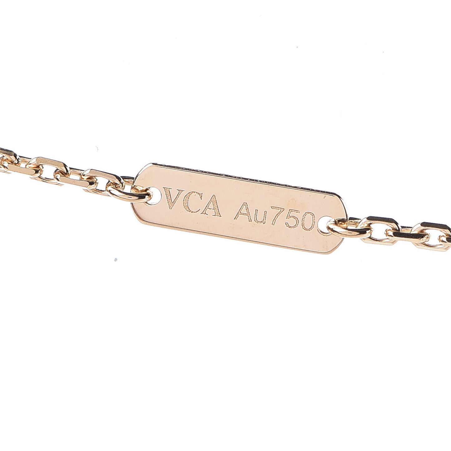 18K Yellow Gold Mother of Pearl Vintage Alhambra Pendant Necklace