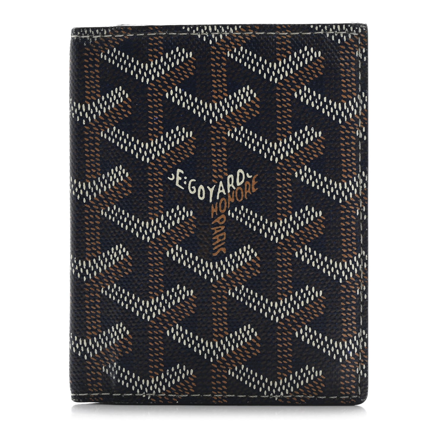 Goyardine Saint Marc Folding Card Case Navy