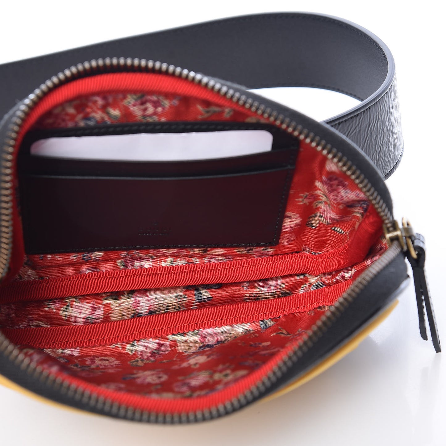 Patent Rubber Game Patch Logo Belt Bag 95 38 Black