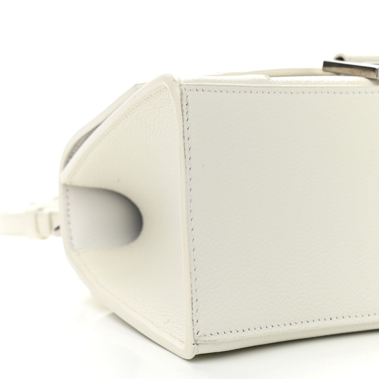Balenciaga Grained Calfskin Small Hourglass Top Handle Bag White 11 of 12