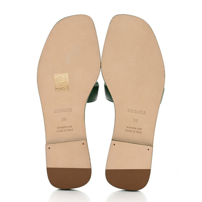 Hermes Epsom Oran Sandals 36 Vert Cactus 5 of 9