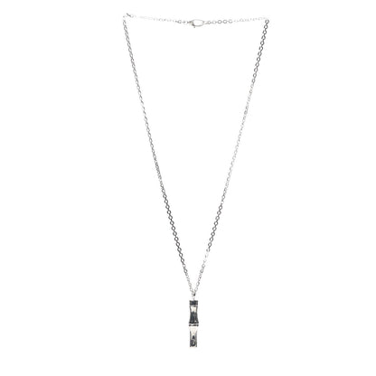 Gucci Sterling Silver Bamboo Pendant Necklace 3 of 4