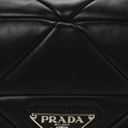 Prada Nappa Re-Nylon Triangle Quilted Patchwork System Flap Shoulder Bag Black 8 of 10