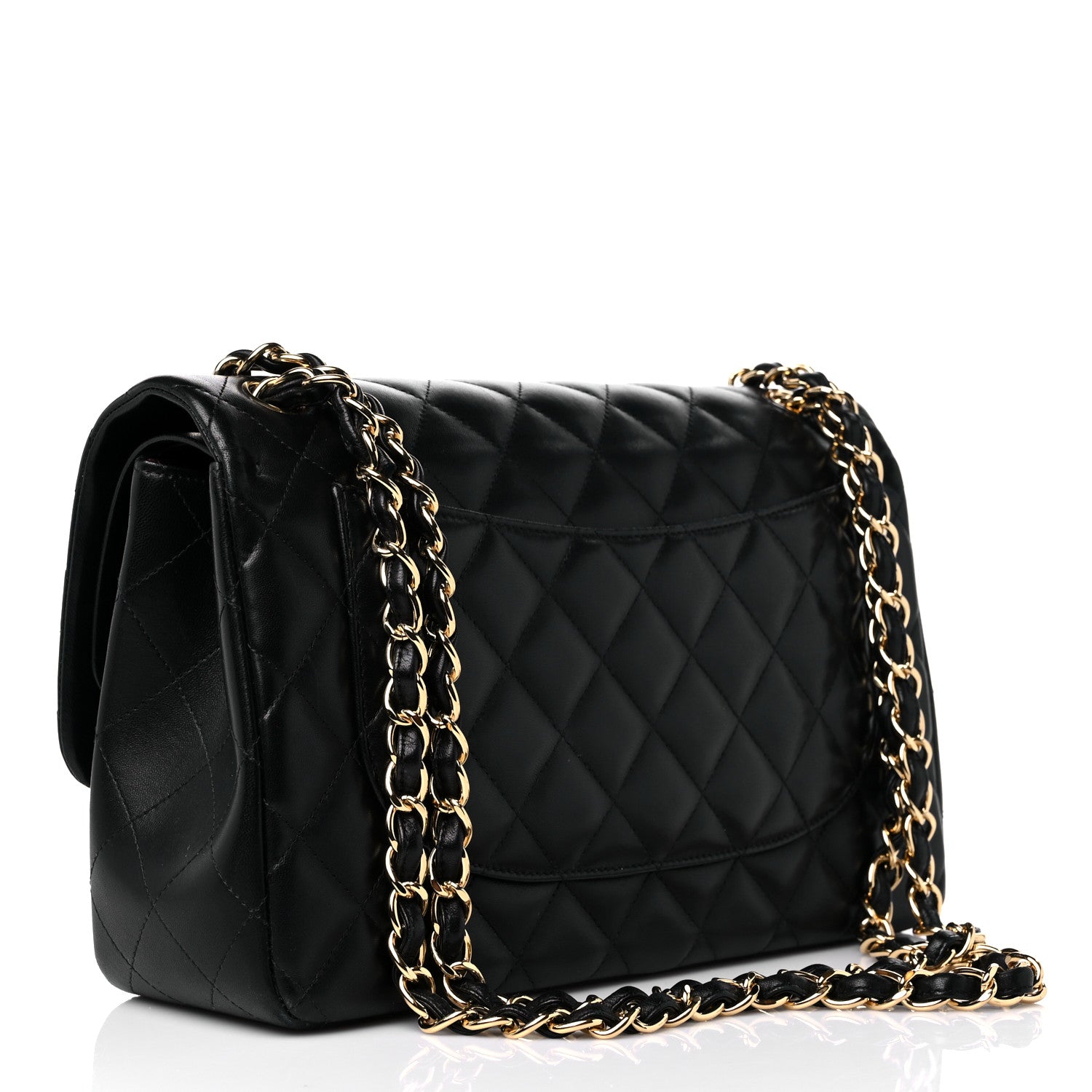 Chanel Lambskin Quilted Jumbo Double Flap Black 3 of 15