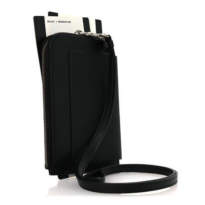 Balenciaga Textured Calfskin Passport Phone Holder Black 3 of 10