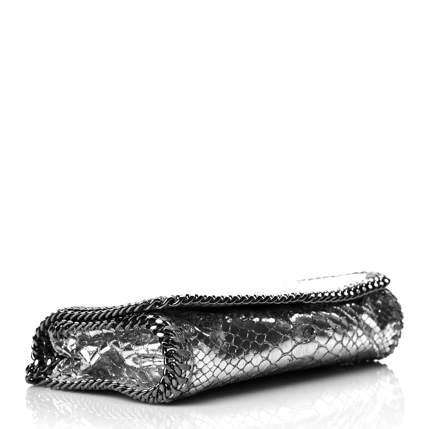 Stella McCartney Metallic Alter Snakeskin Falabella Crossbody Bag Silver 4 of 11