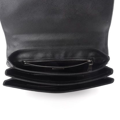 Prada Saffiano Tessuto Nylon Chain Shoulder Bag Black 5 of 11