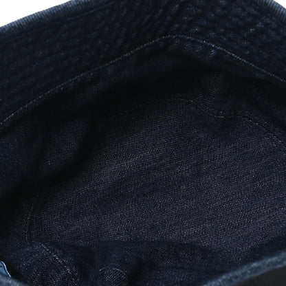 Prada Nylon Denim Metal Triangle Logo Bucket Hat S Black 7 of 9