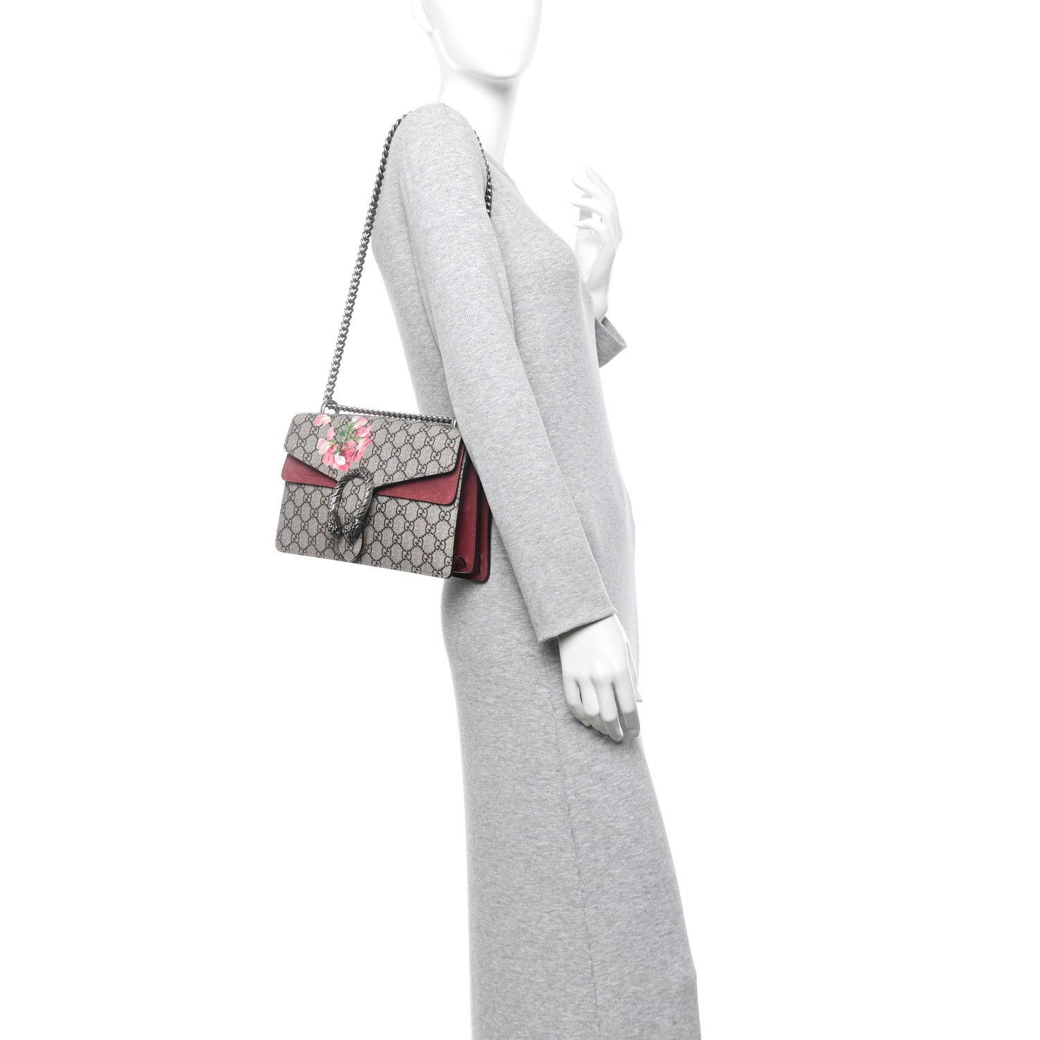 Gucci GG Supreme Monogram Blooms Small Dionysus Shoulder Bag Beige Multicolor Dry Rose 2 of 13