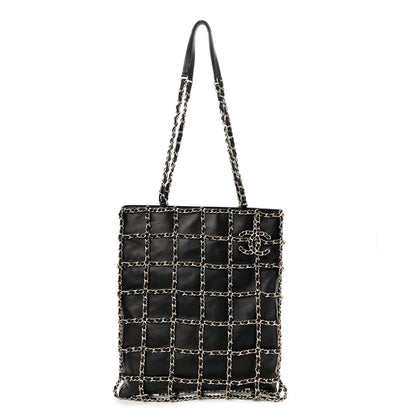 Chanel Lambskin Large Shopping Chain Tote Black 1 of 9