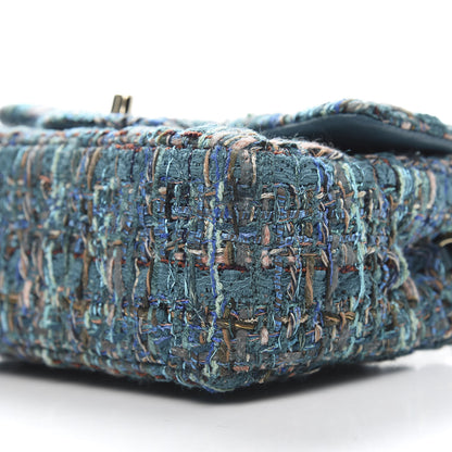 Chanel Tweed Quilted Egyptian Mini Rectangular Flap Turquoise 9 of 11