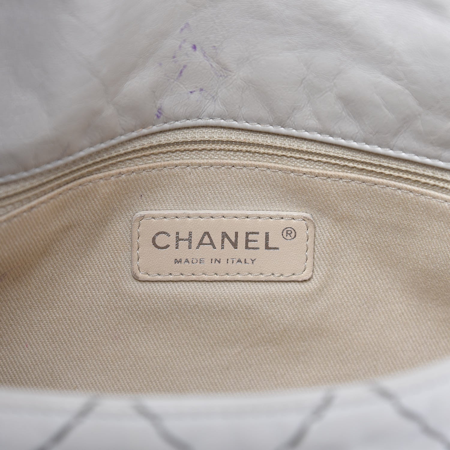 Chanel Glazed Goatskin Double Stitch Flap Light Grey 7 of 9