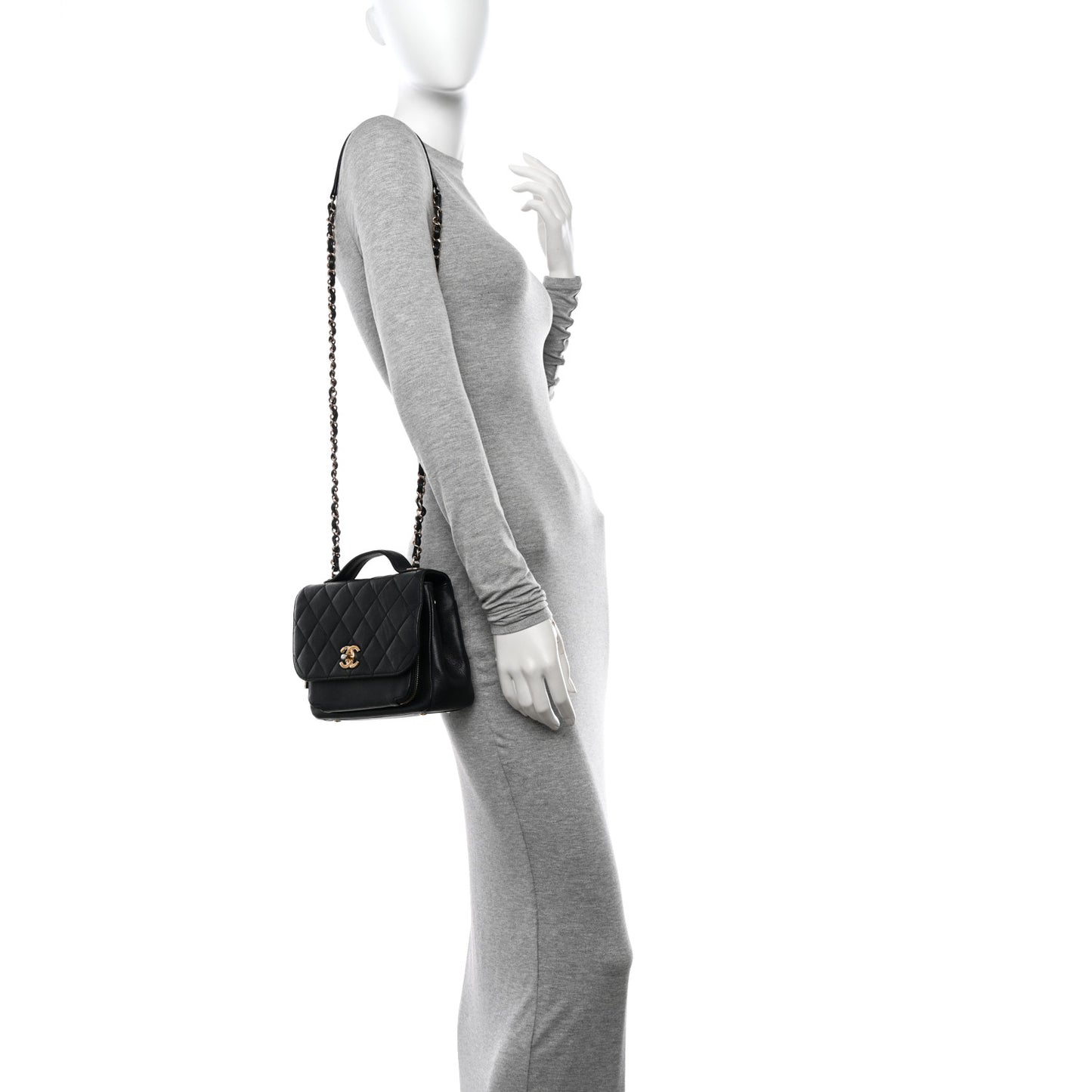 Caviar Quilted Medium Business Affinity Flap Black