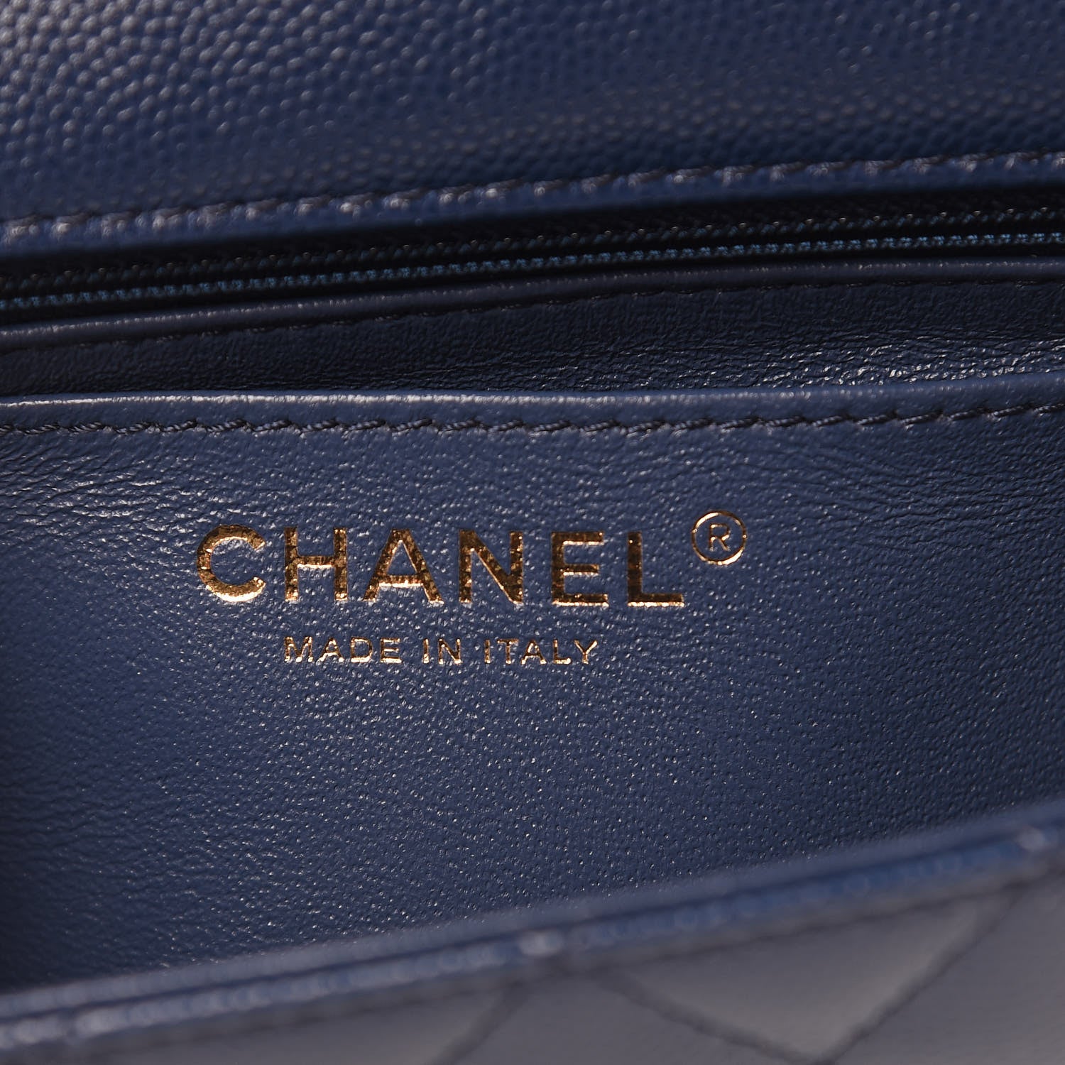 Chanel Caviar Quilted Mini Rectangular Flap Dark Blue 6 of 10