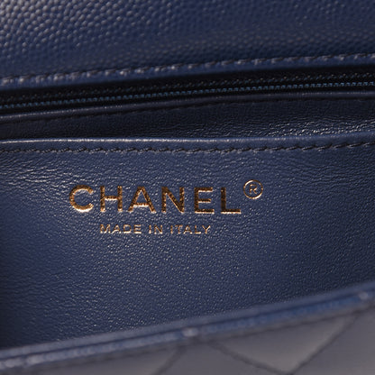 Chanel Caviar Quilted Mini Rectangular Flap Dark Blue 6 of 10