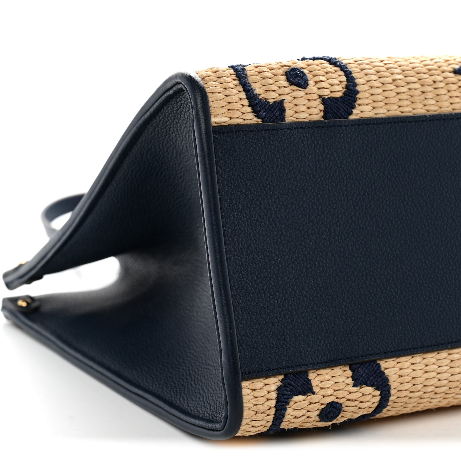 Louis Vuitton Raffia Calfskin Monogram Giant Onthego MM Blue 8 of 9