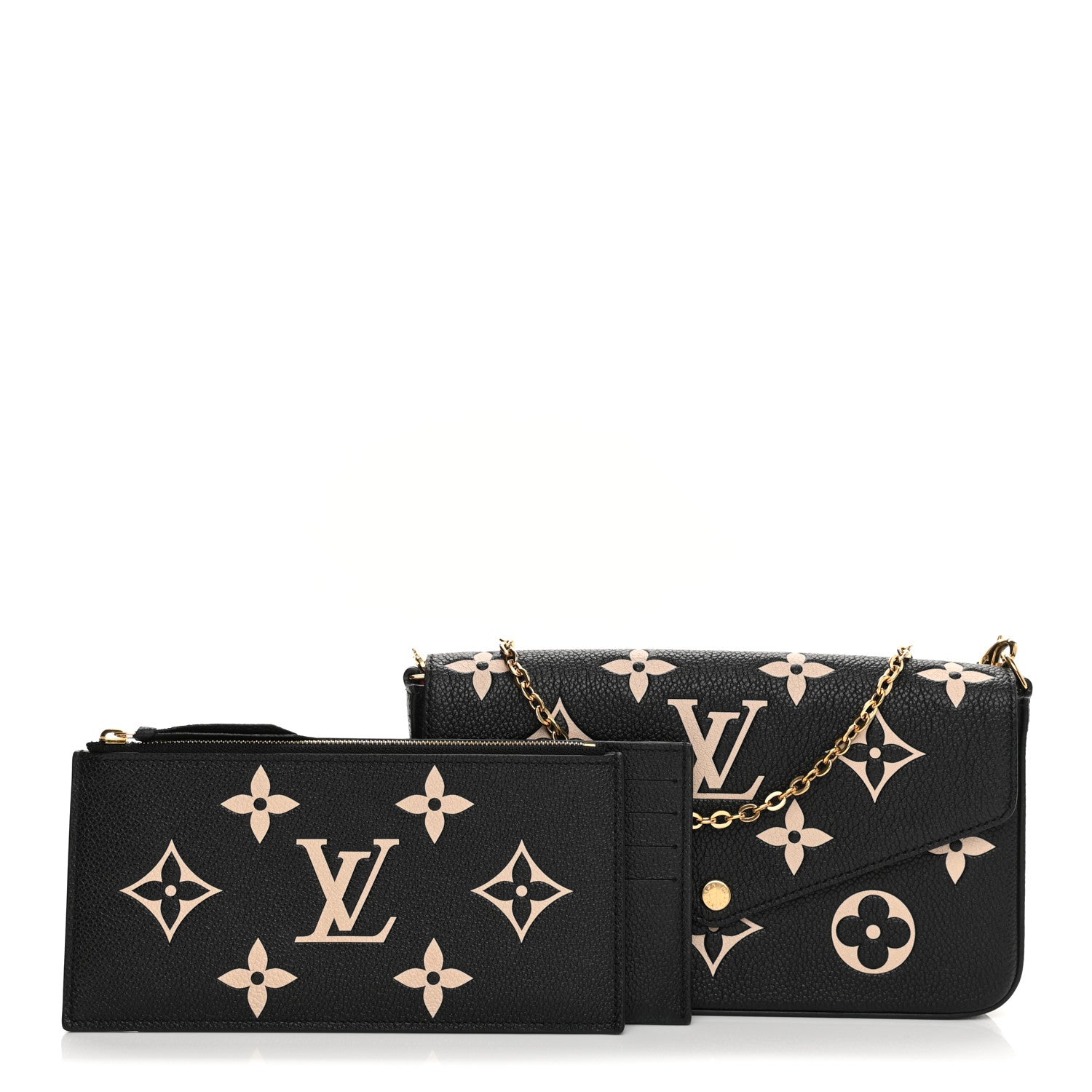 Louis Vuitton Empreinte Monogram Giant Felicie Pochette Black Beige 1 of 11