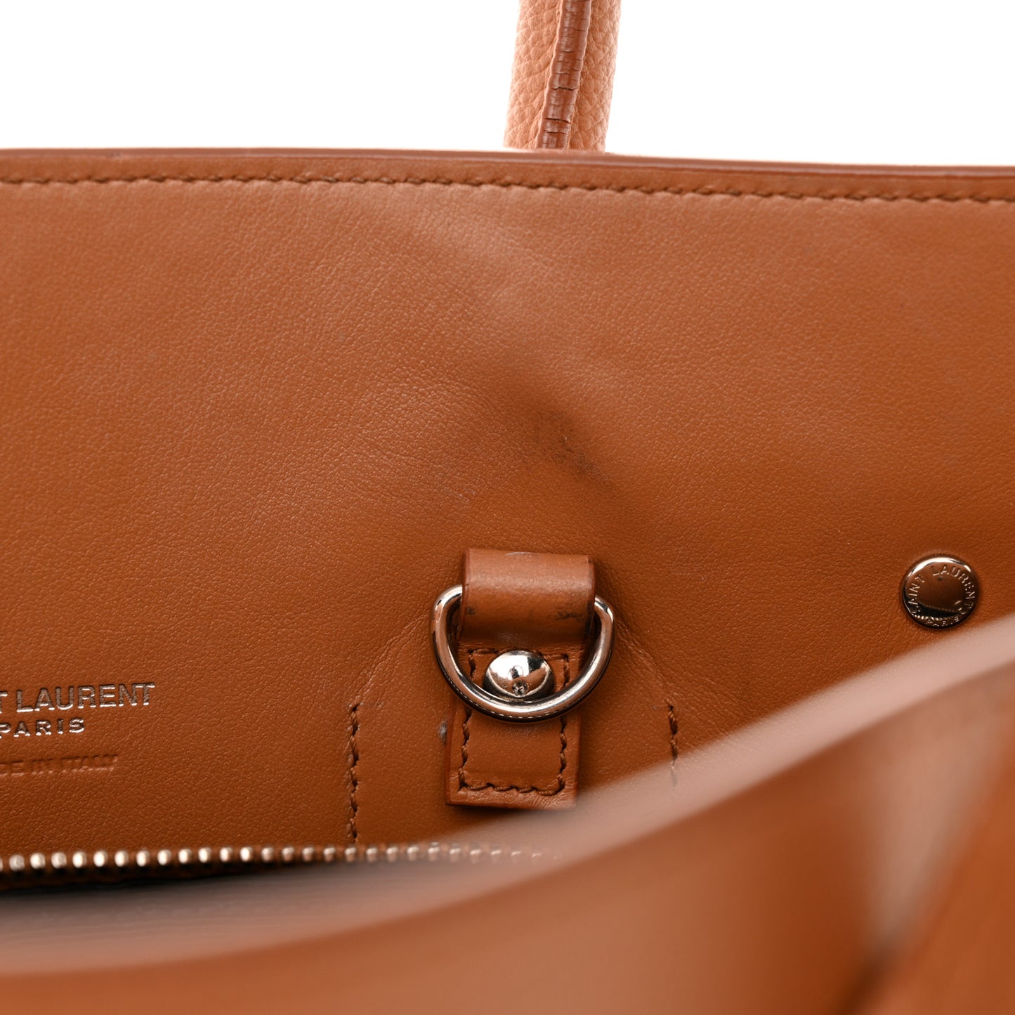 Grained Calfskin Small Sac De Jour Saddle Brown