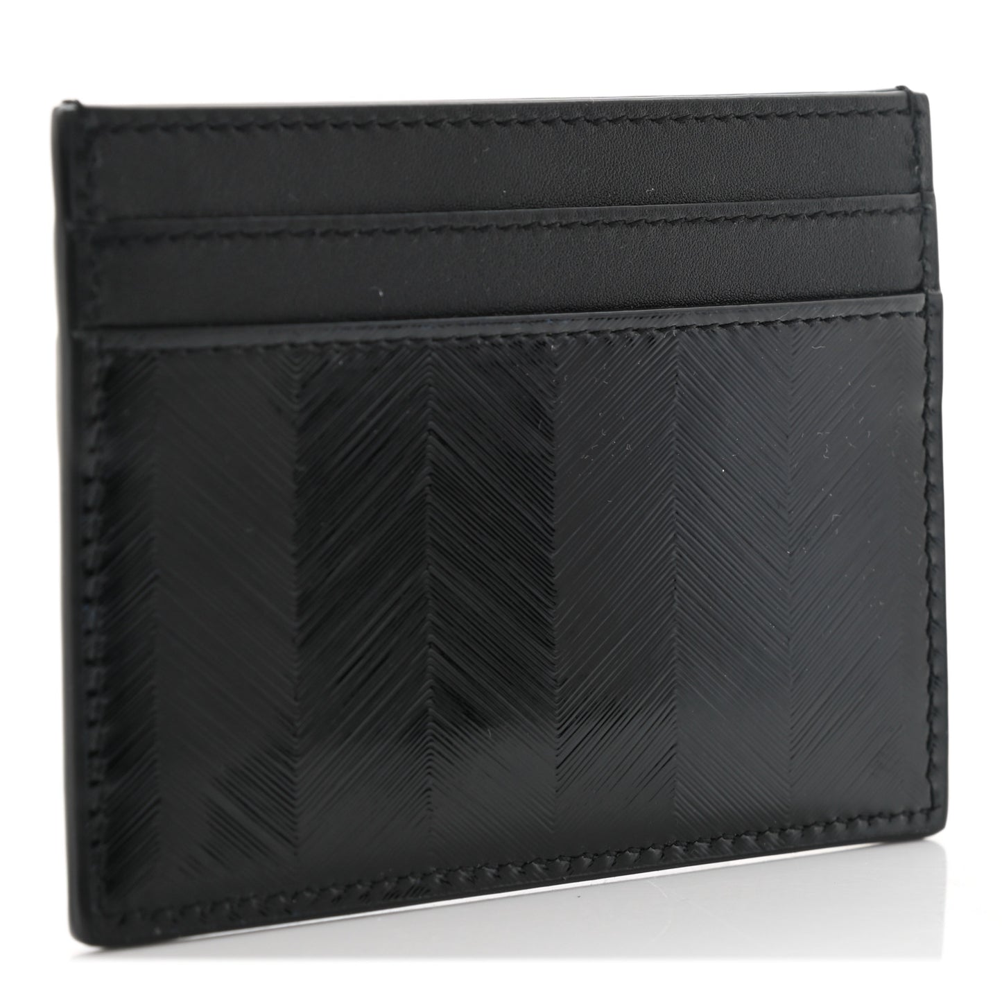 Embossed Calfskin Monogram Cassandre Credit Card Case Black