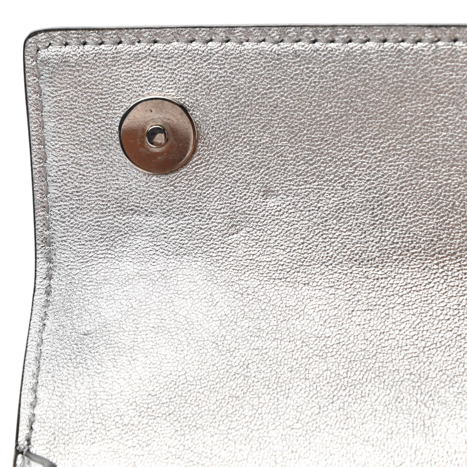 Valentino Garavani Metallic Calfskin Large Vlogo Escape Clutch Silver 7 of 10