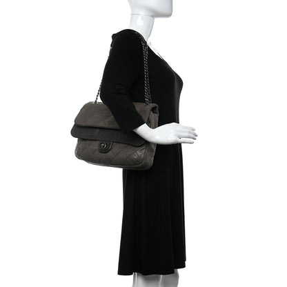 Chanel Iridescent Calfskin Jumbo In the Mix Double Flap Dark Grey 2 of 10