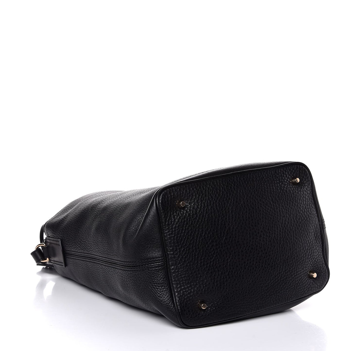 Grainy Calf Bucket Shoulder Bag Black
