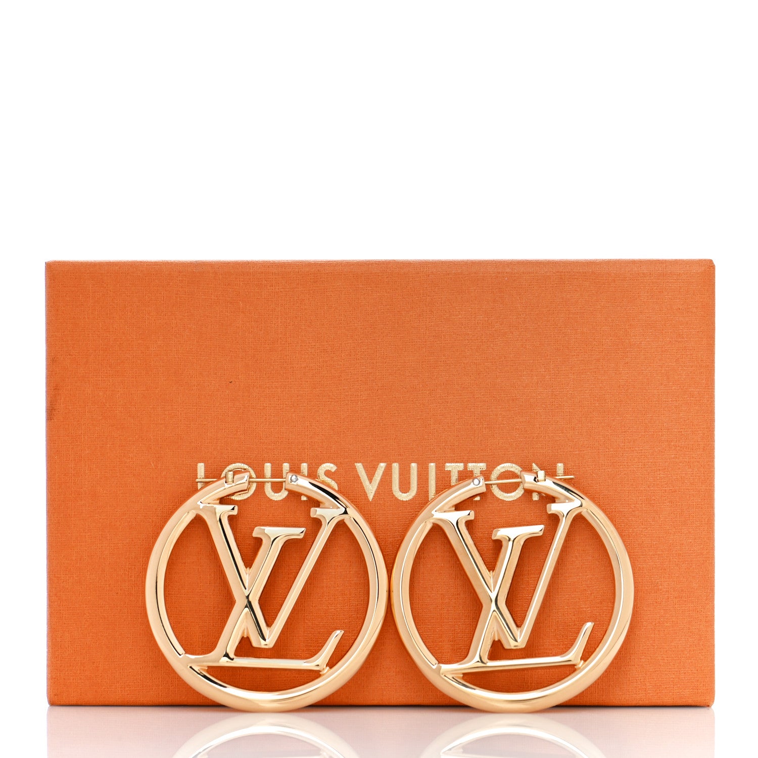 Louis Vuitton Metal Louise Hoop Earrings Gold 6 of 6