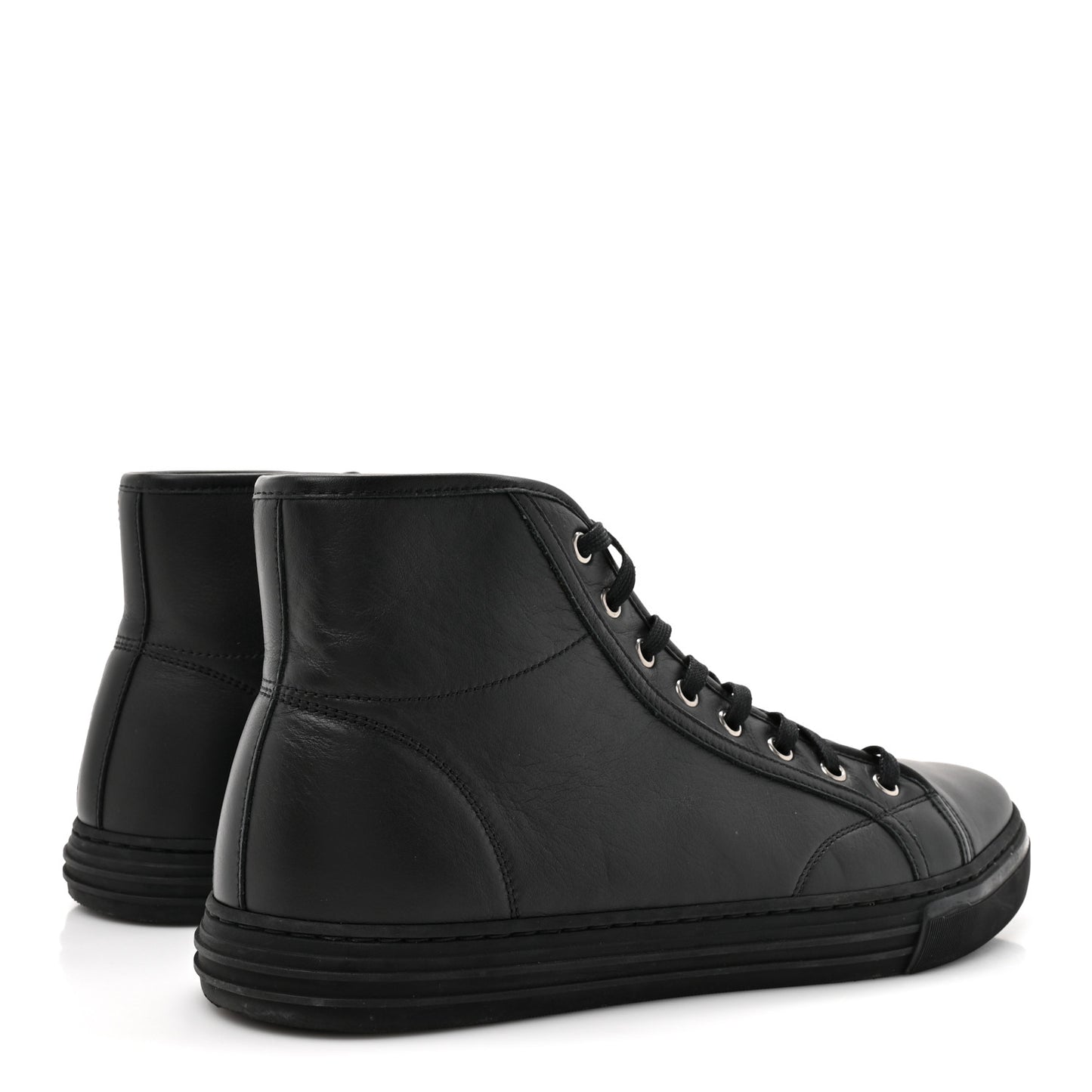 Miro Soft Calfskin Mens High Top Sneakers 10 Black
