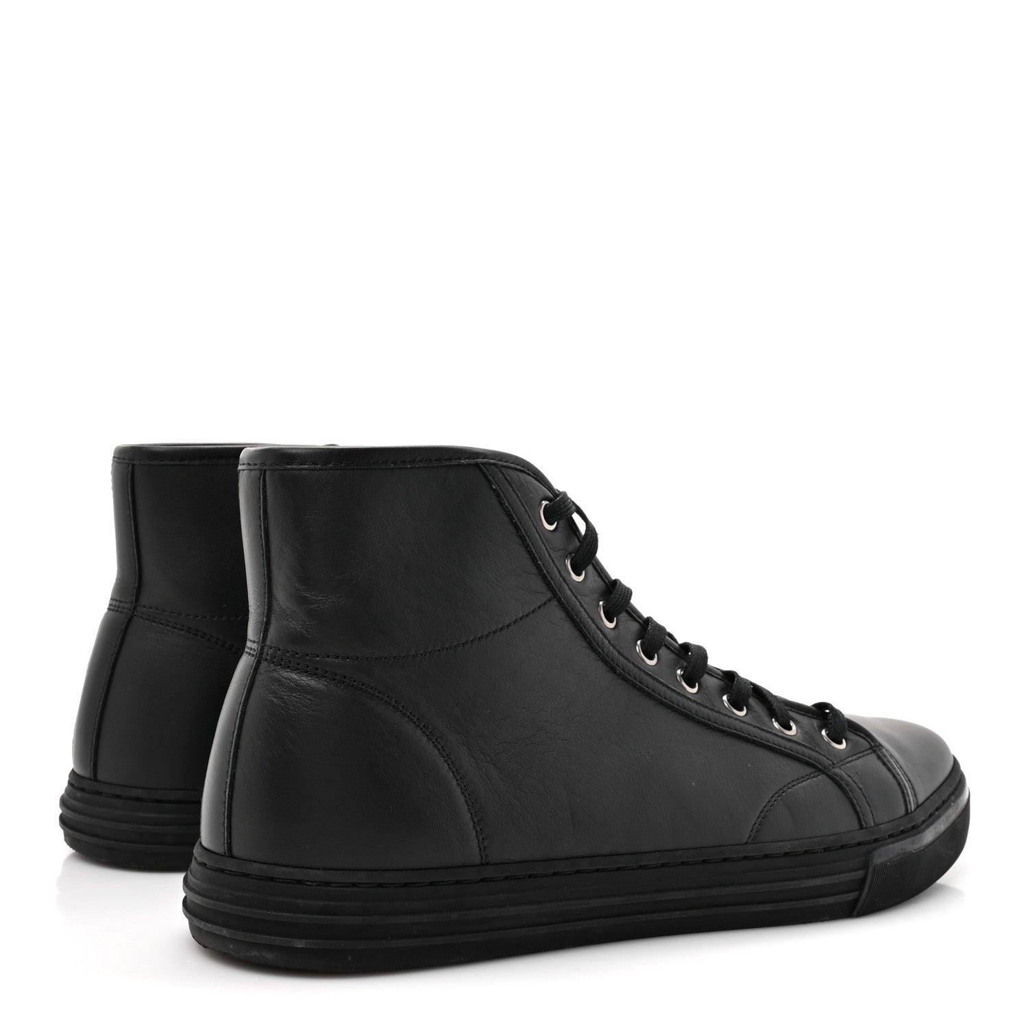 Gucci Miro Soft Calfskin Mens High Top Sneakers 10 Black 5 of 10