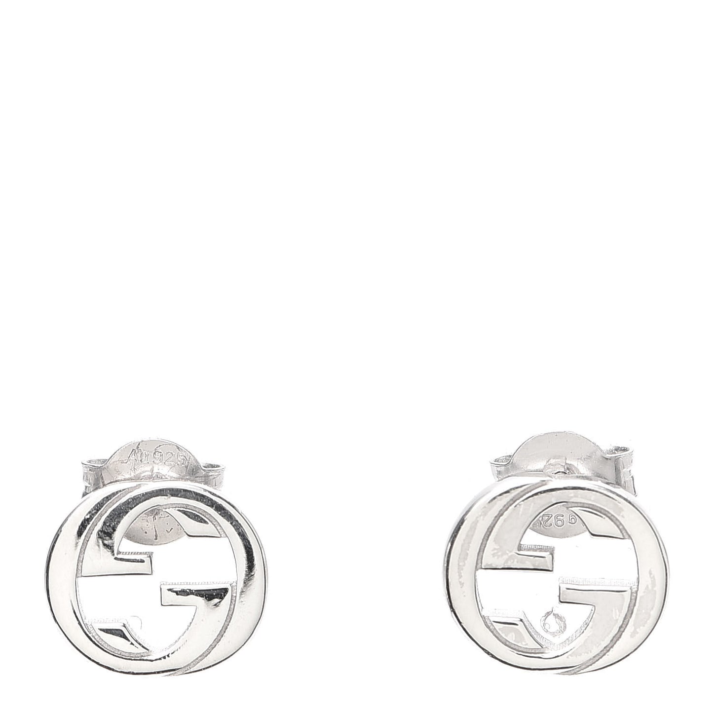 Sterling Silver Interlocking GG Stud Earrings