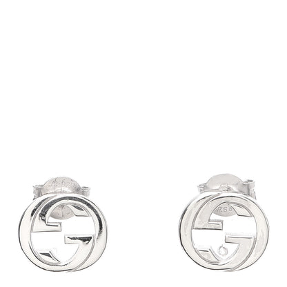 Gucci Sterling Silver Interlocking GG Stud Earrings 1 of 4